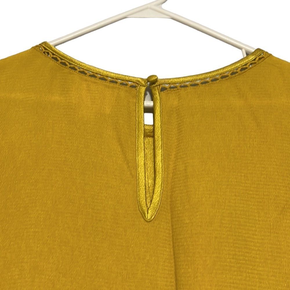 Maeve Mini Dress Women's XS Yellow Gold Pleated Verdet Swing Anthropologie - Picture 7 of 10